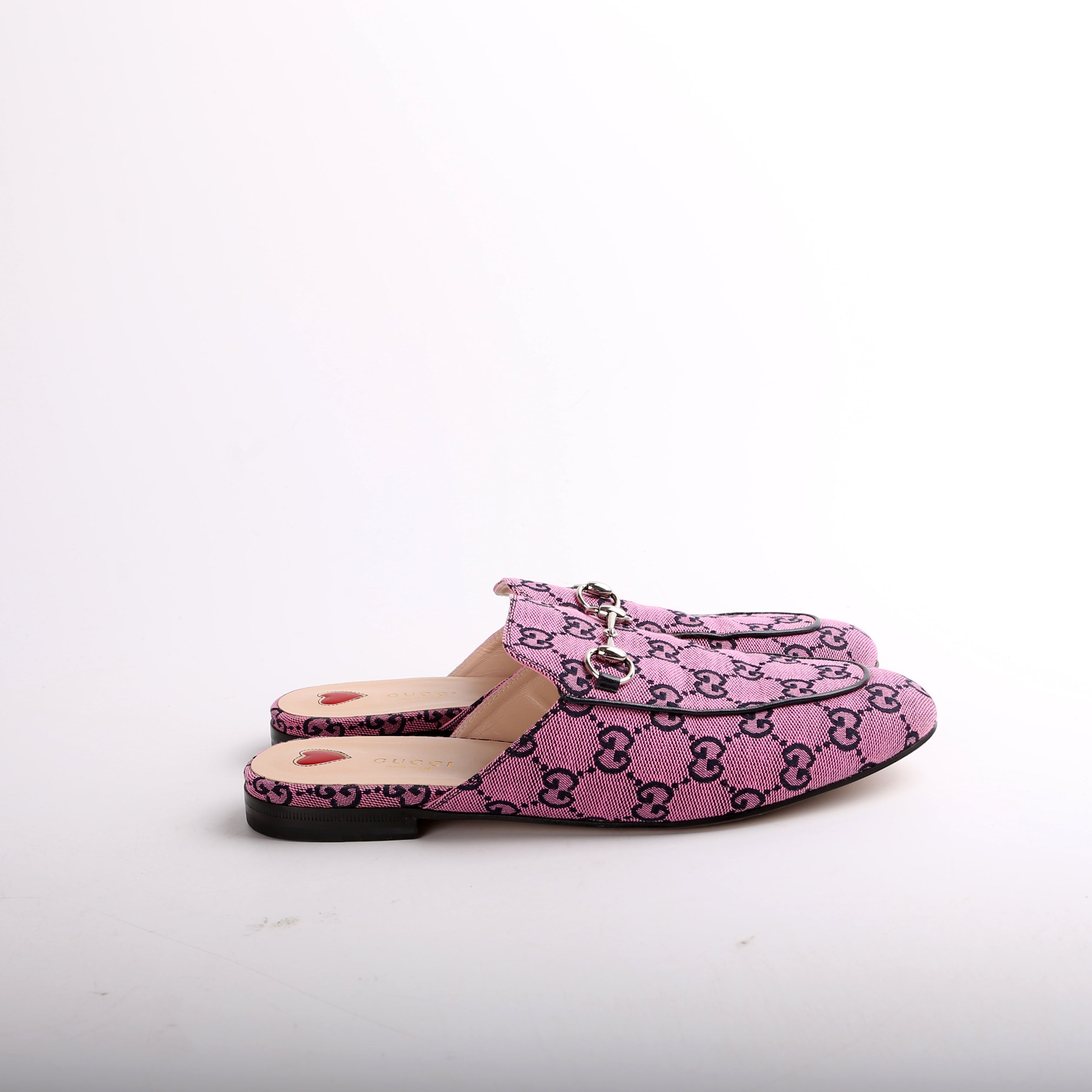 Gucci GG Canvas Princetown Mules Size 39.5