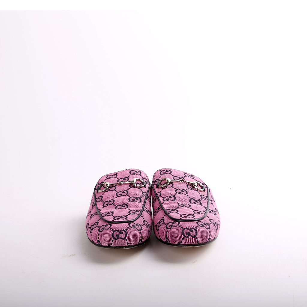 Gucci GG Canvas Princetown Mules Size 39.5