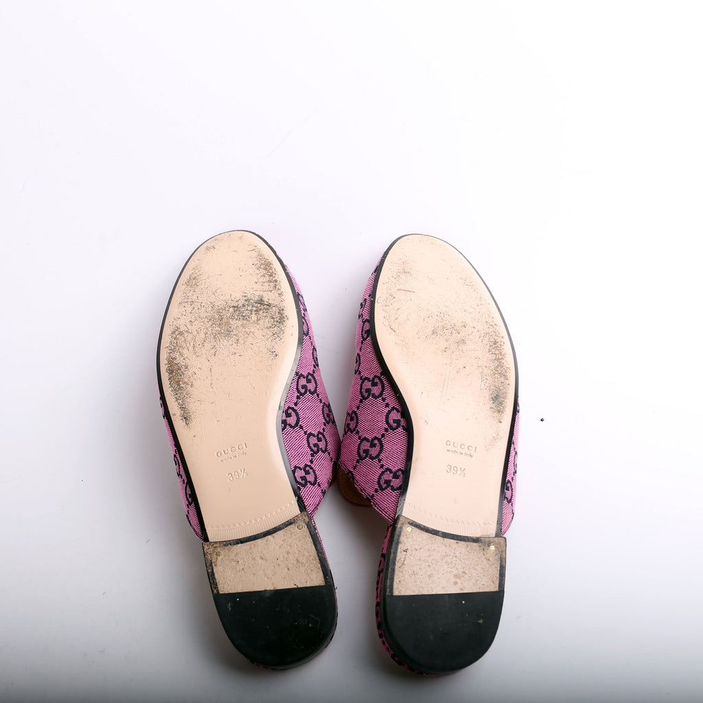 Gucci GG Canvas Princetown Mules Size 39.5