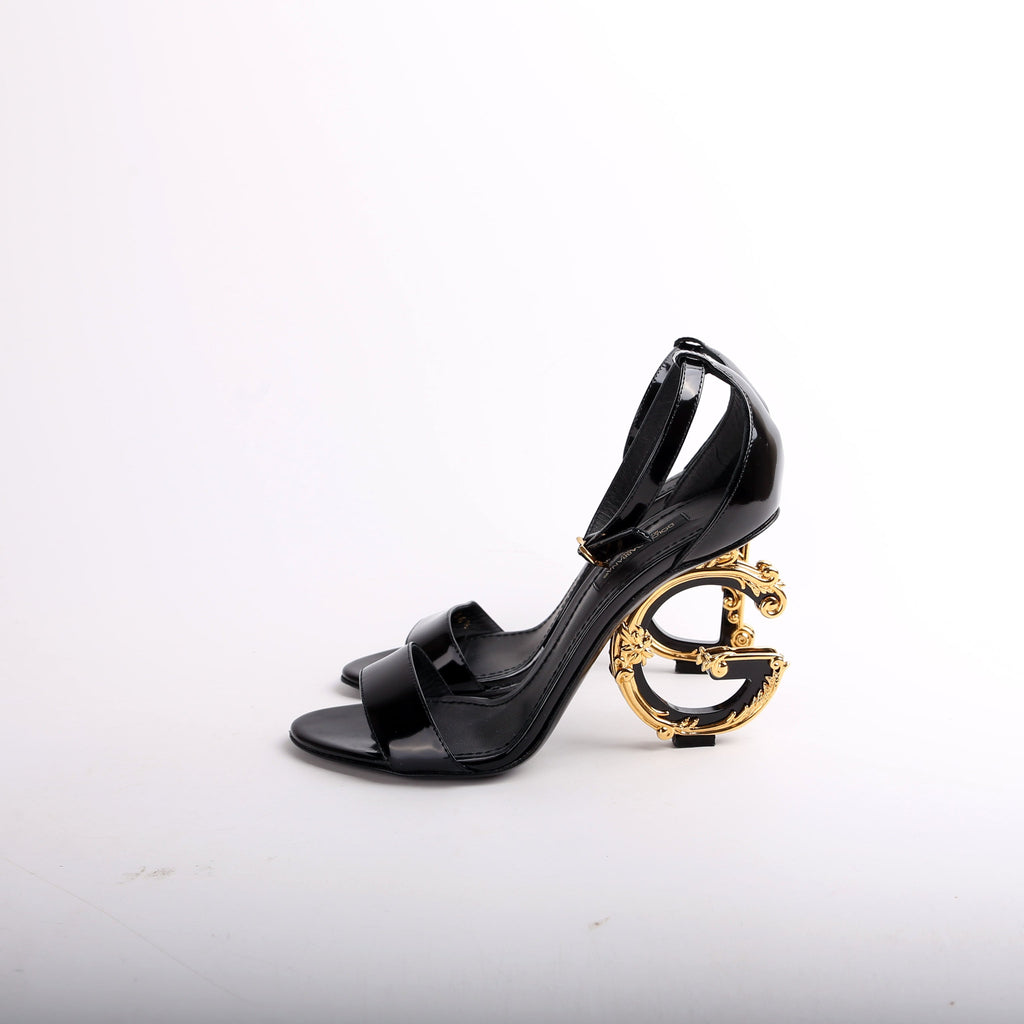 Sculpted Baroque Logo Sandals Size 36.5