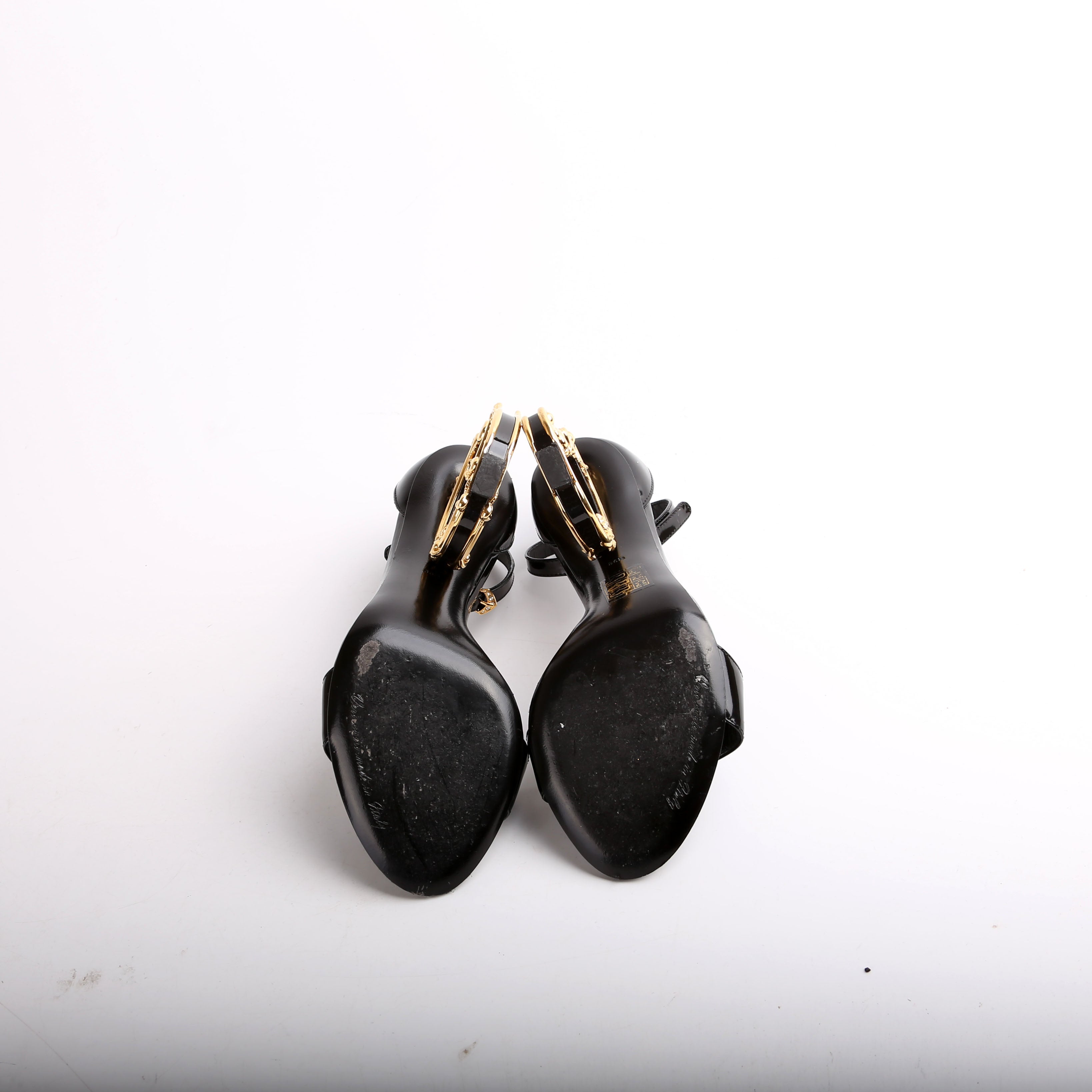 Sculpted Baroque Logo Sandals Size 36.5