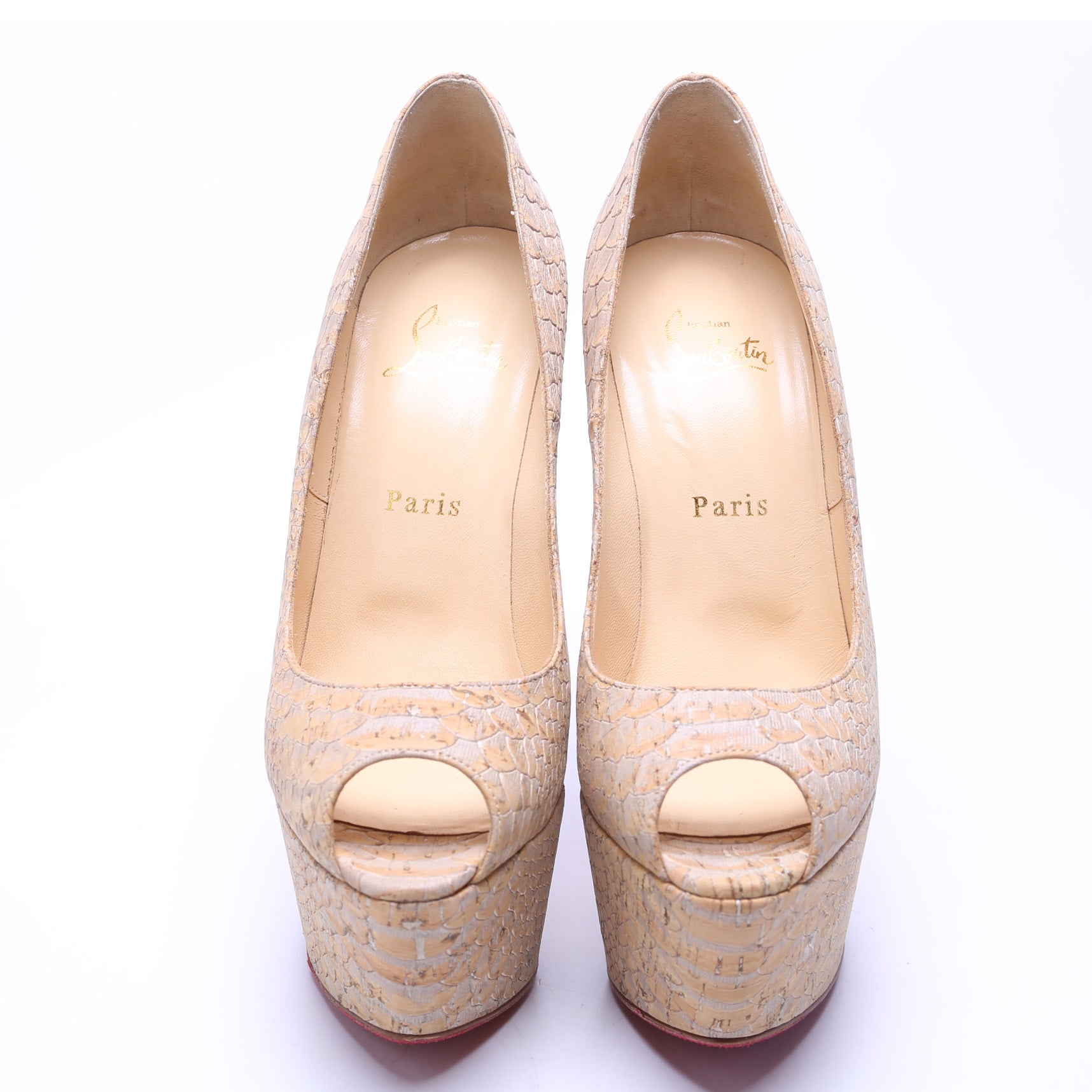 Jamie 160MM Snake Embossed Pumps Size 38.5 Tan