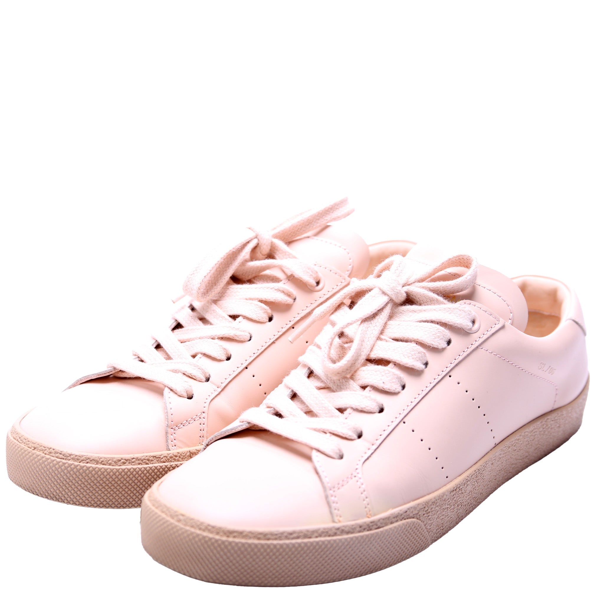 SAINT LAURENT Court Classic SL/06 Leather Sneakers Size 37.5 Pink