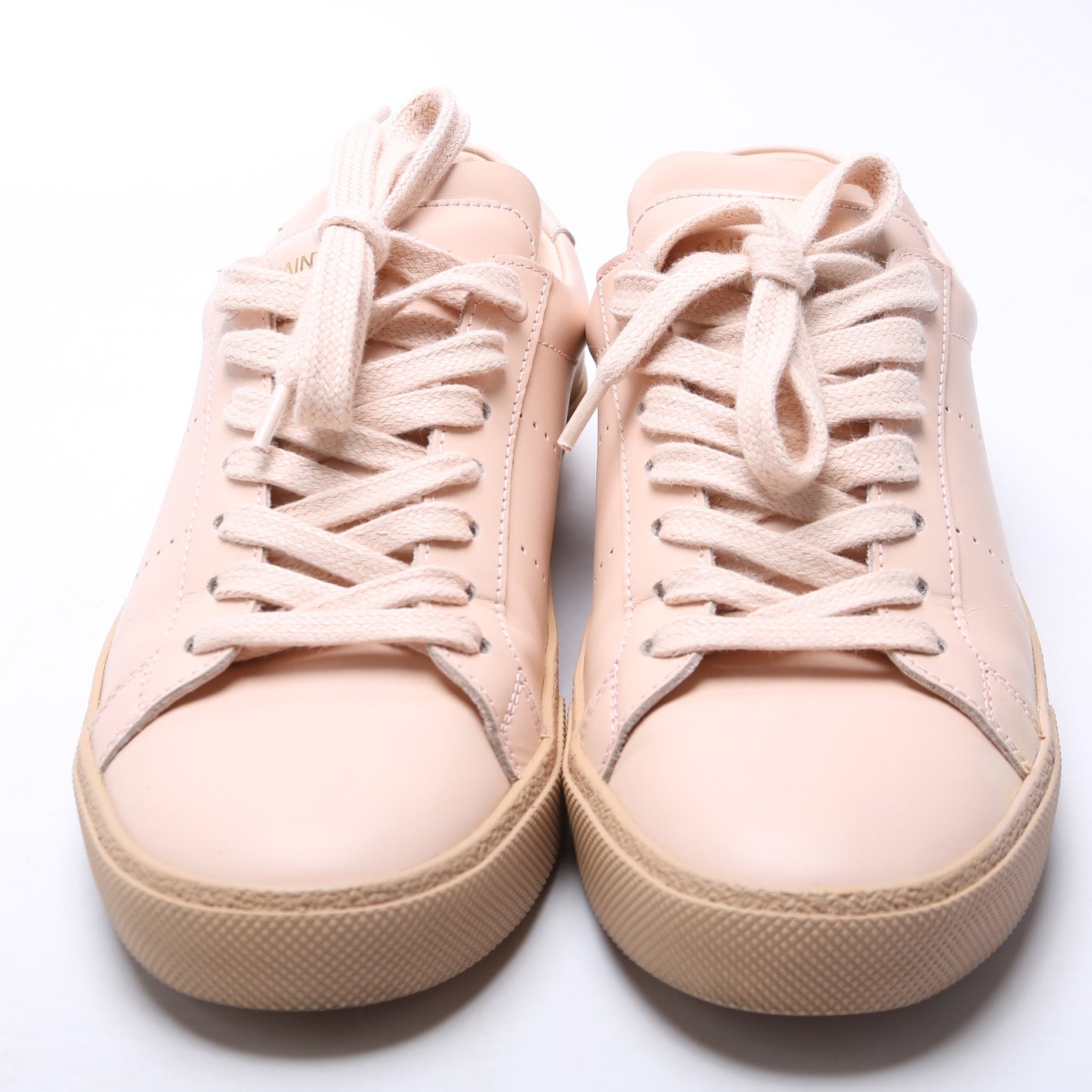 SAINT LAURENT Court Classic SL/06 Leather Sneakers Size 37.5 Pink