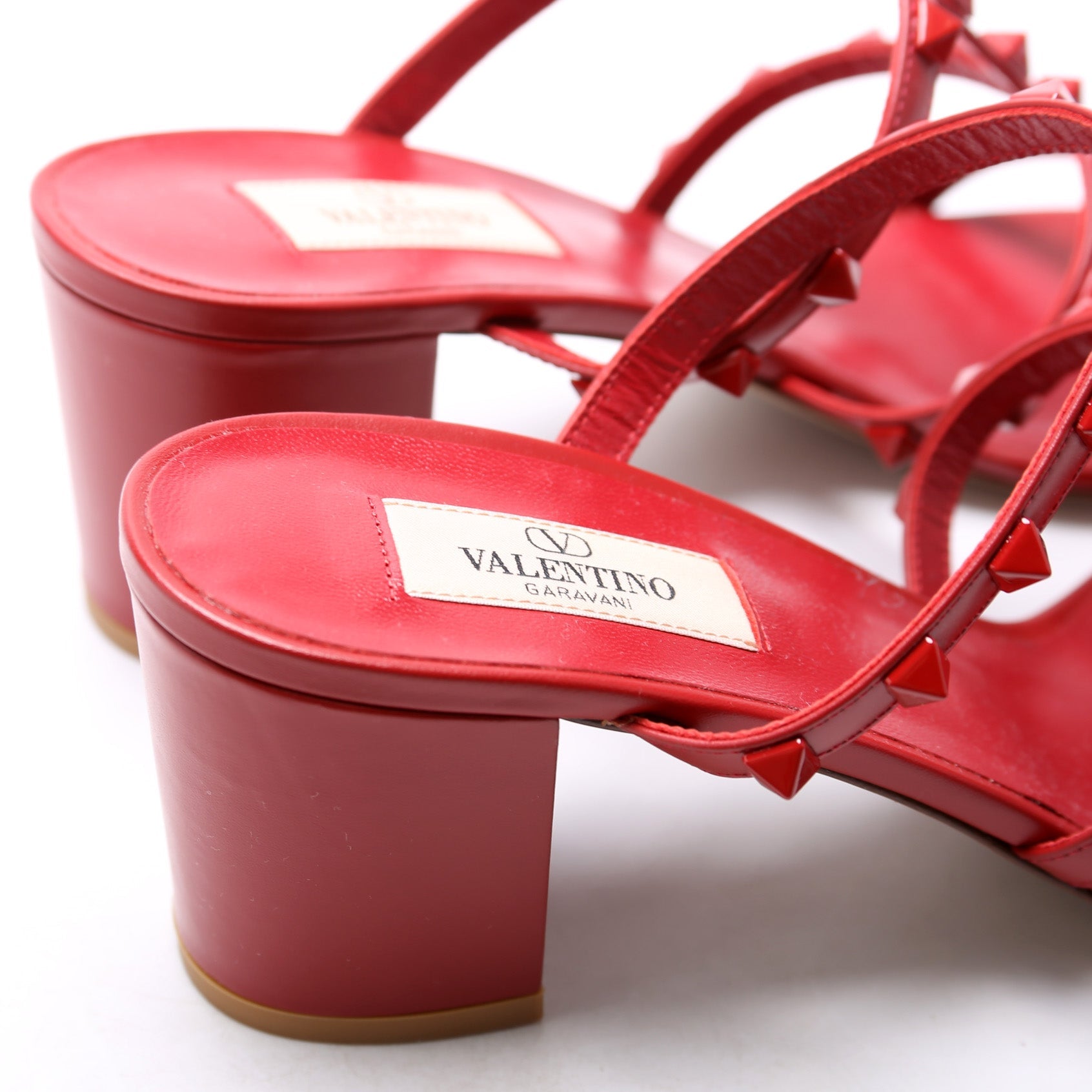 Rockstud Caged 60MM Mules Size 41 Red