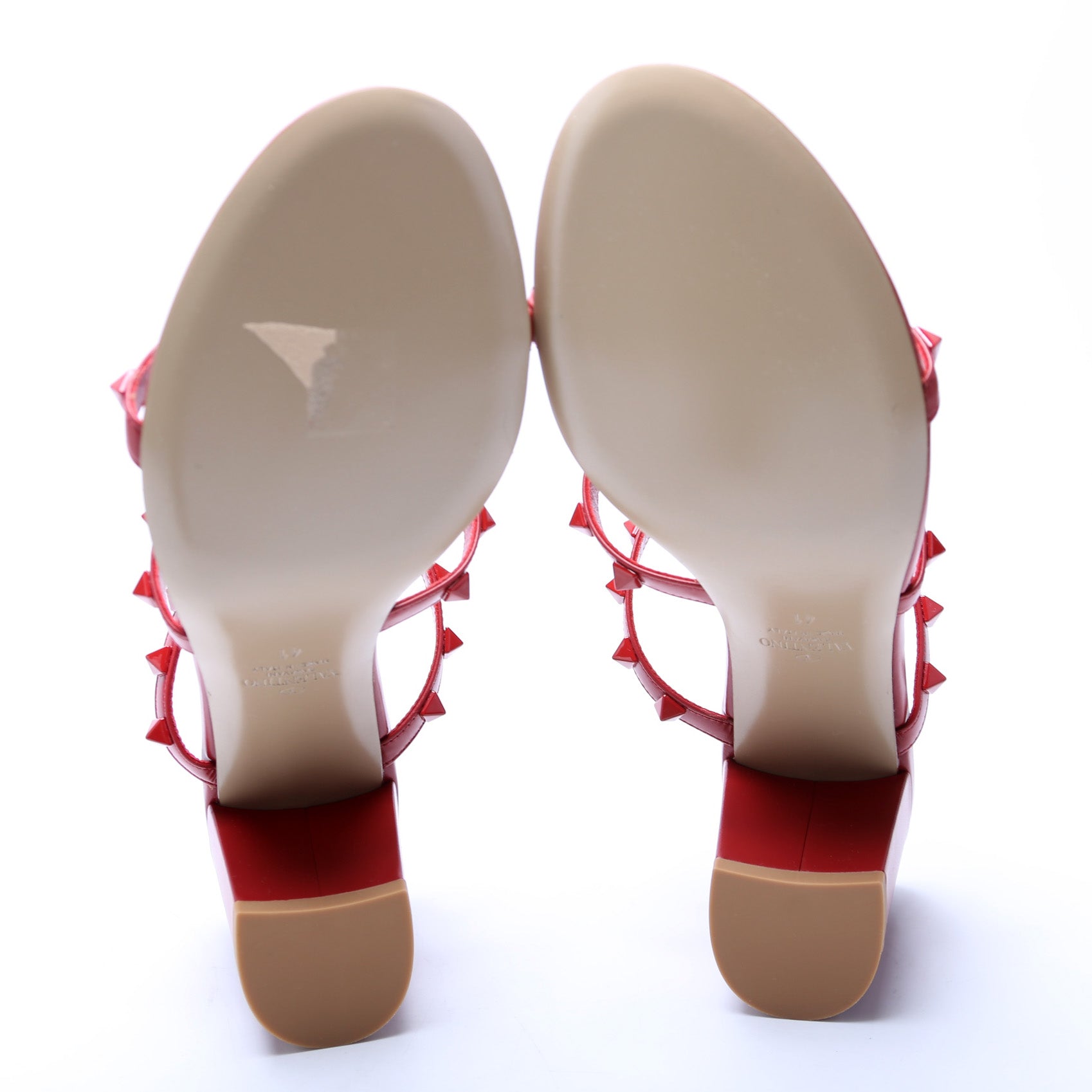 Rockstud Caged 60MM Mules Size 41 Red