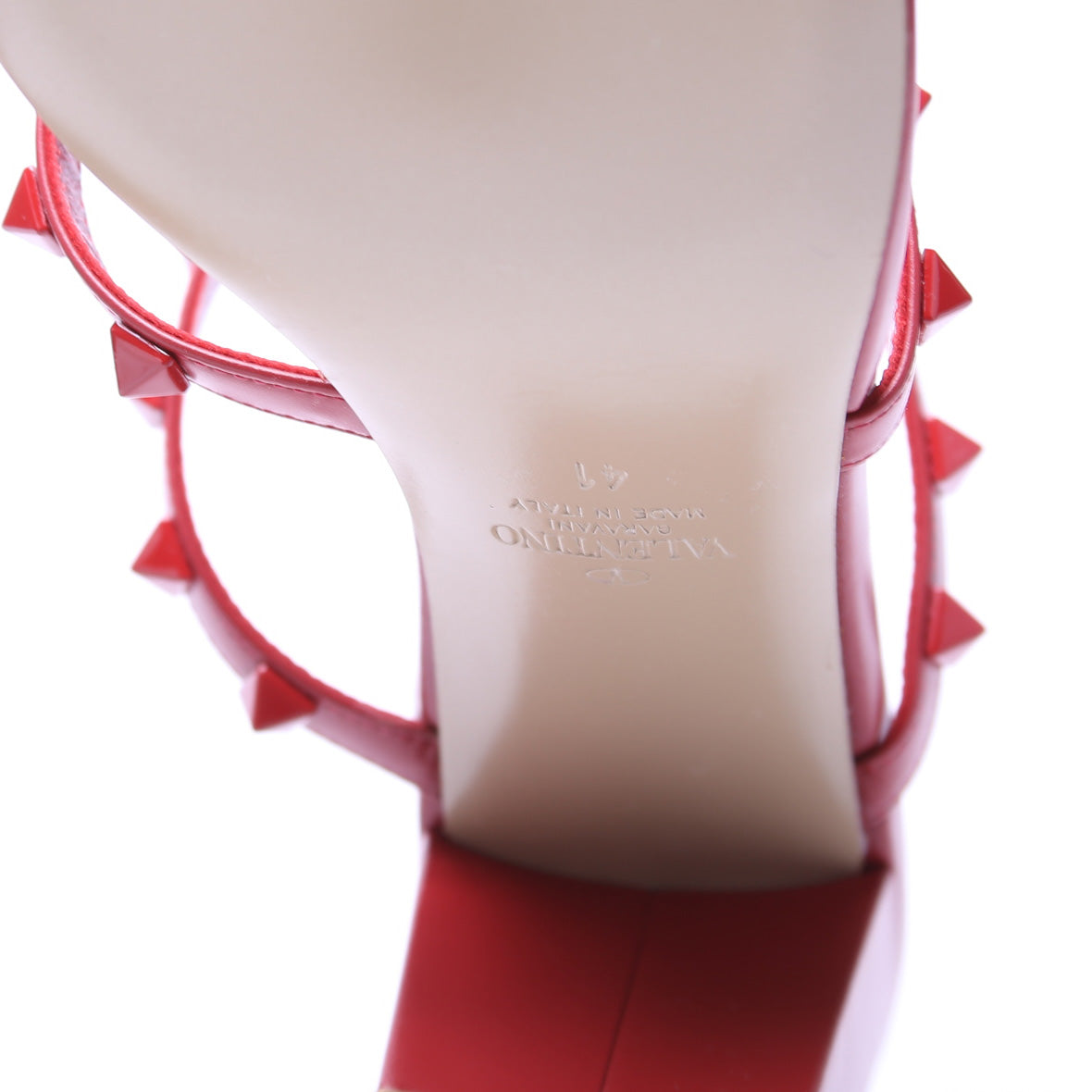 Rockstud Caged 60MM Mules Size 41 Red