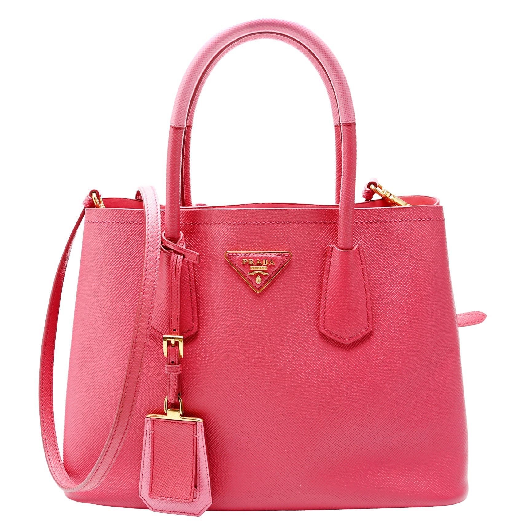 1BG887 Saffiano Cuir Double Small Pink