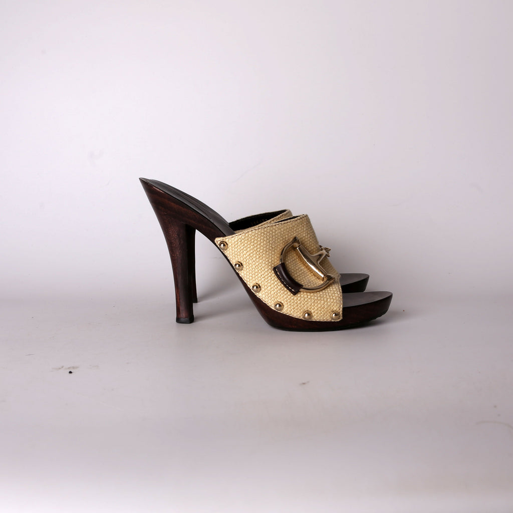 Horsebit Canvas Mule Size 37.5