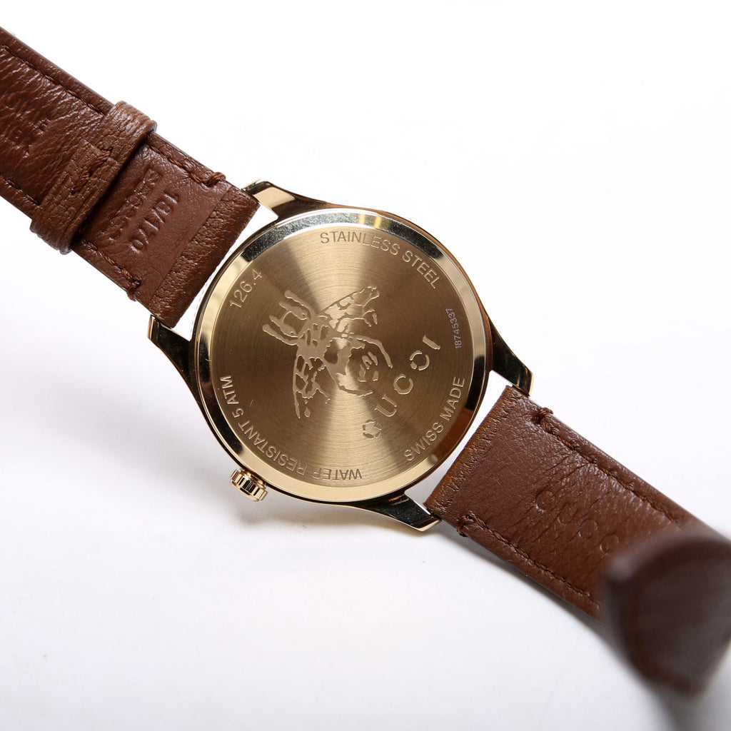717815 G-Timeless Bee Leather Band Watch
