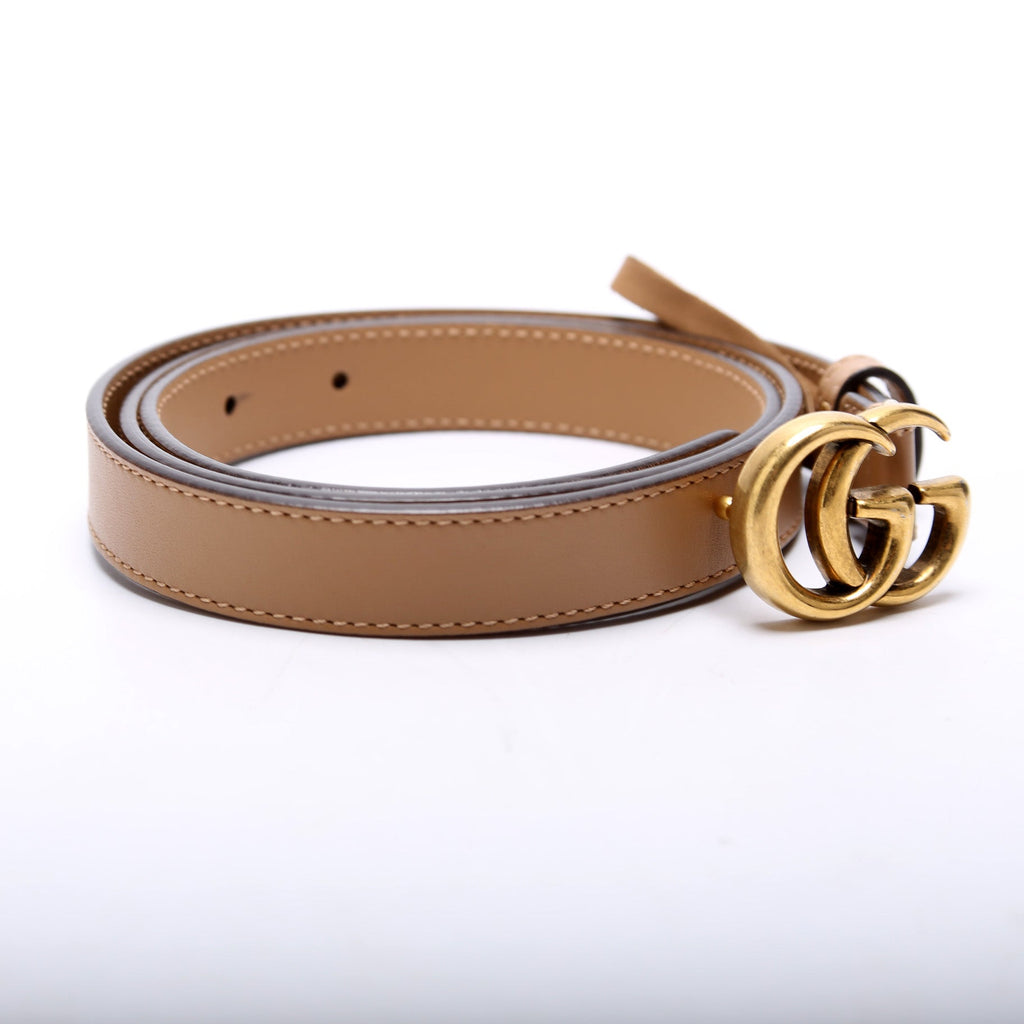 409417 GG Marmont Thin Belt Size 90/36 Tan