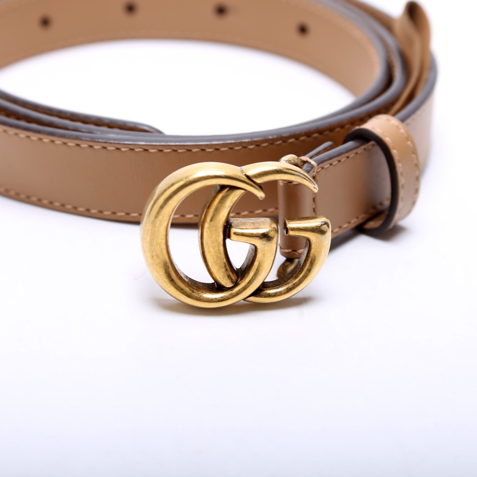 409417 GG Marmont Thin Belt Size 90/36 Tan