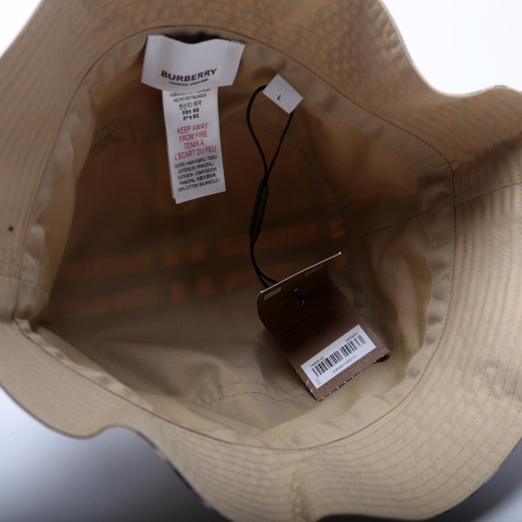 Kids Vintage Check Bucket Hat Size Large