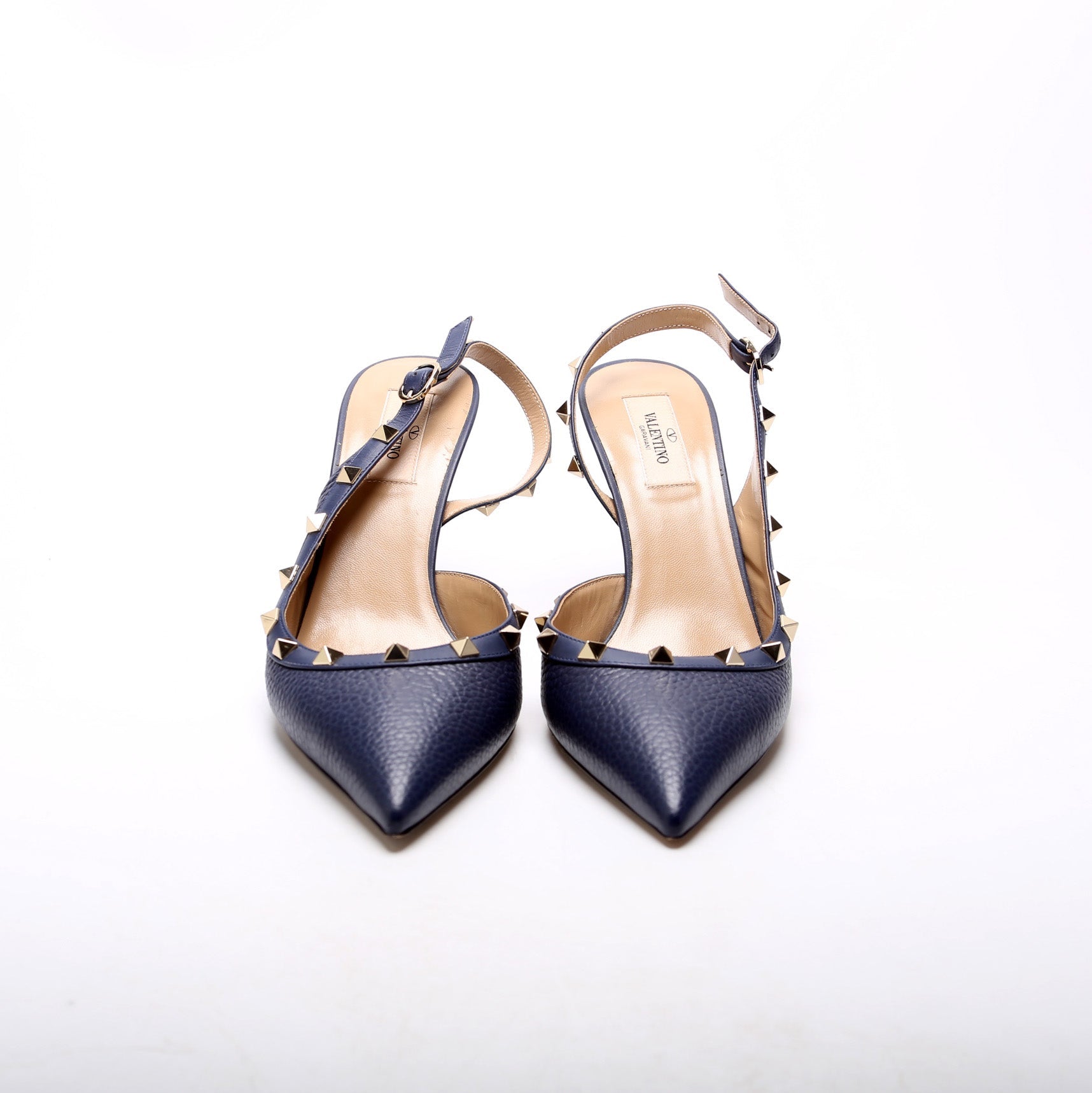 Rockstud Slingback Pumps Size 40.5 Navy