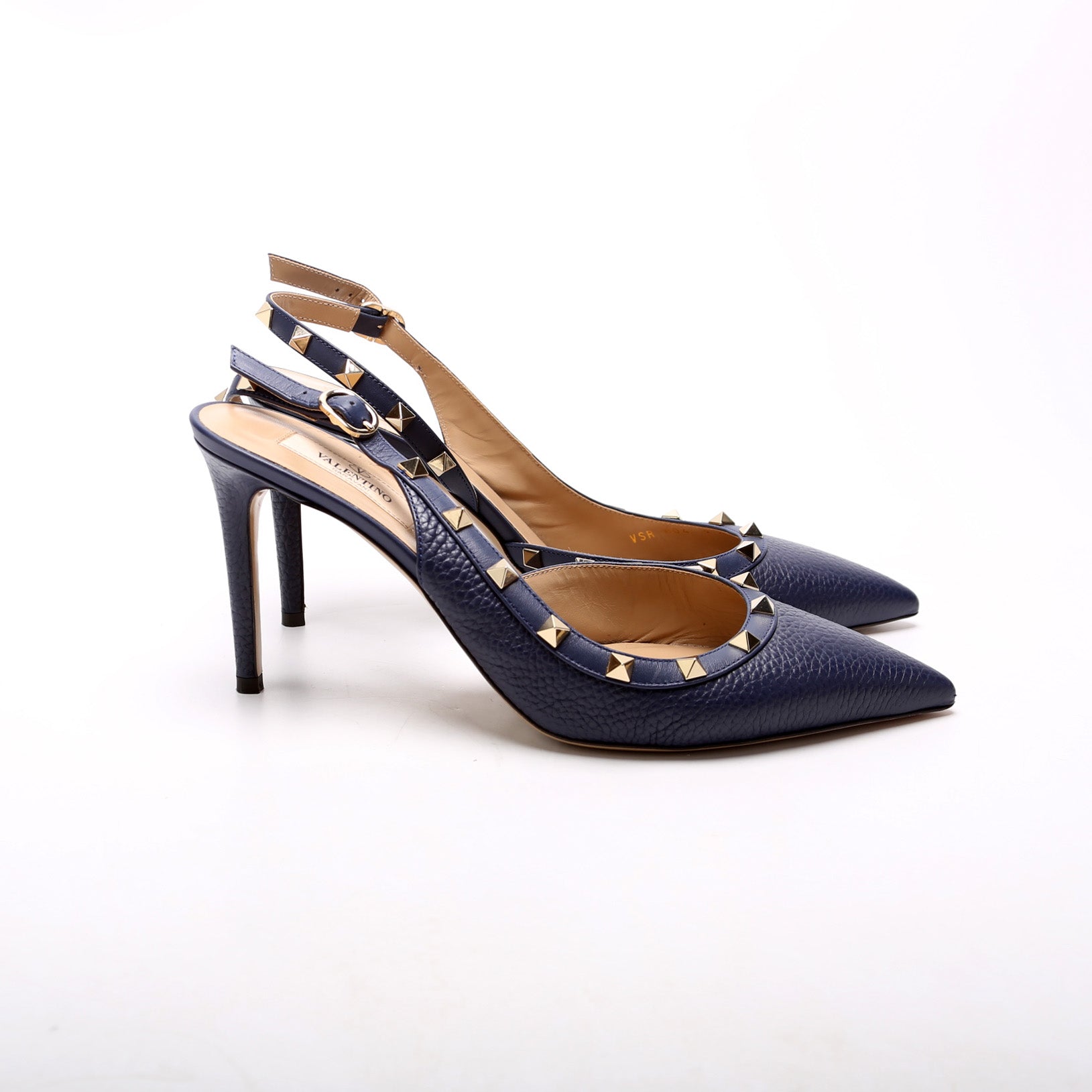 Rockstud Slingback Pumps Size 40.5 Navy