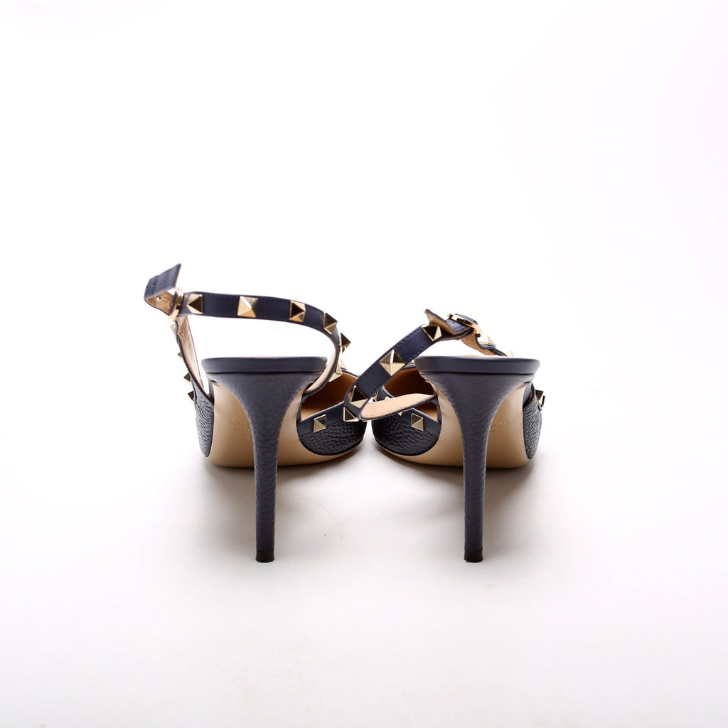 Rockstud Slingback Pumps Size 40.5 Navy