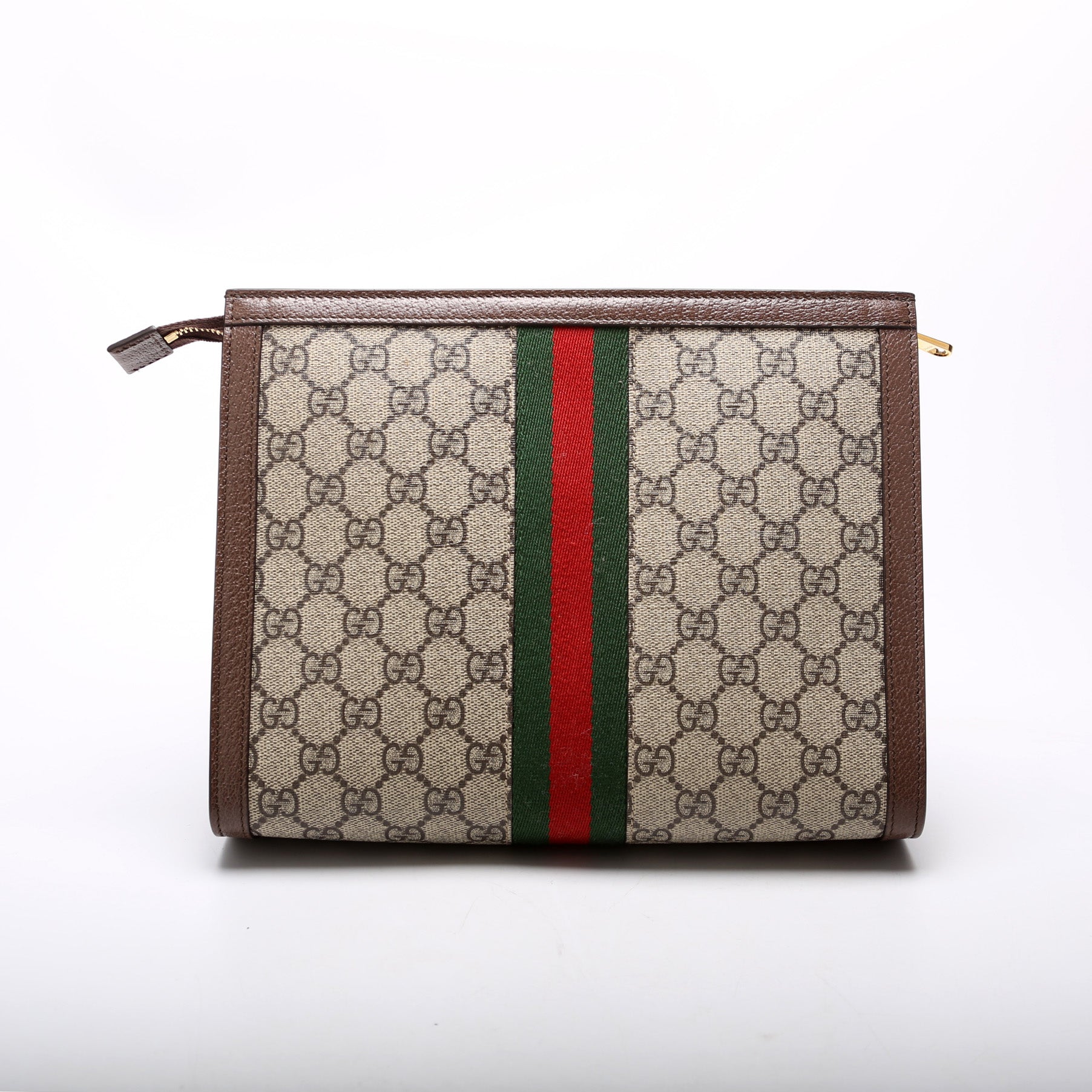 625549 GG Supreme Ophidia Zip Pouch Brown