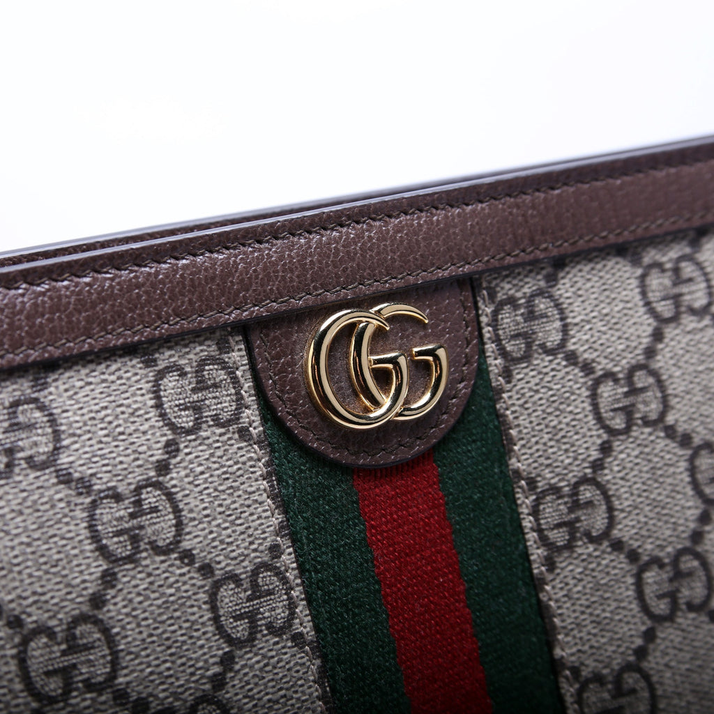 625549 GG Supreme Ophidia Zip Pouch Brown