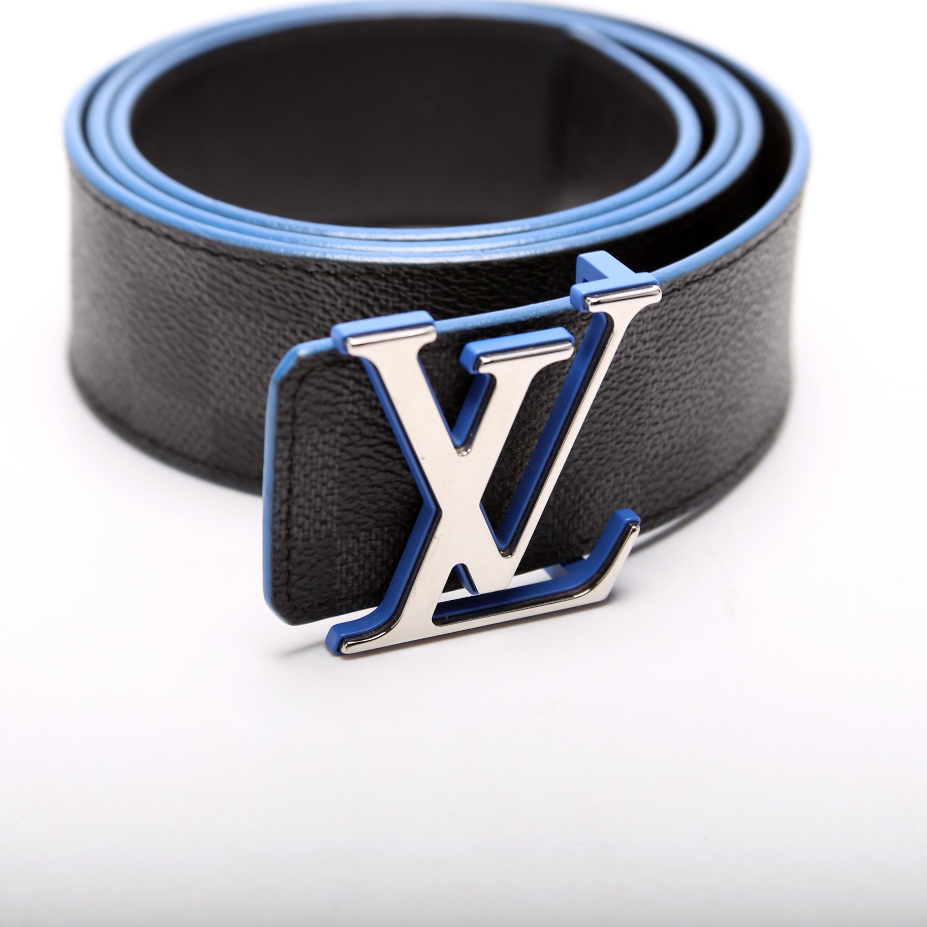 Initiales 40MM Reverse Graphite/Infini Belt Size 95/38 Blue