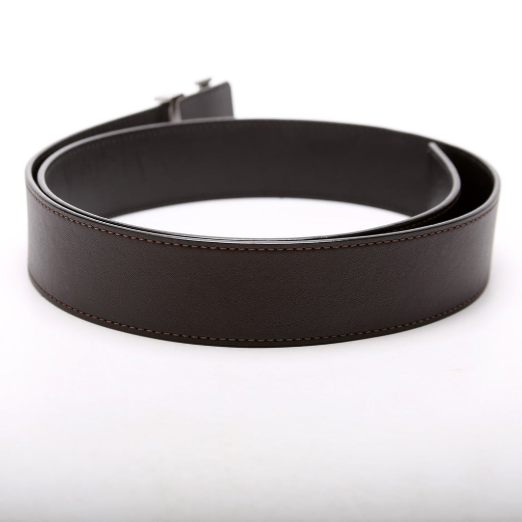 Initiales Reversible Calfskin Leather Belt Size 90/36 Brown/Black
