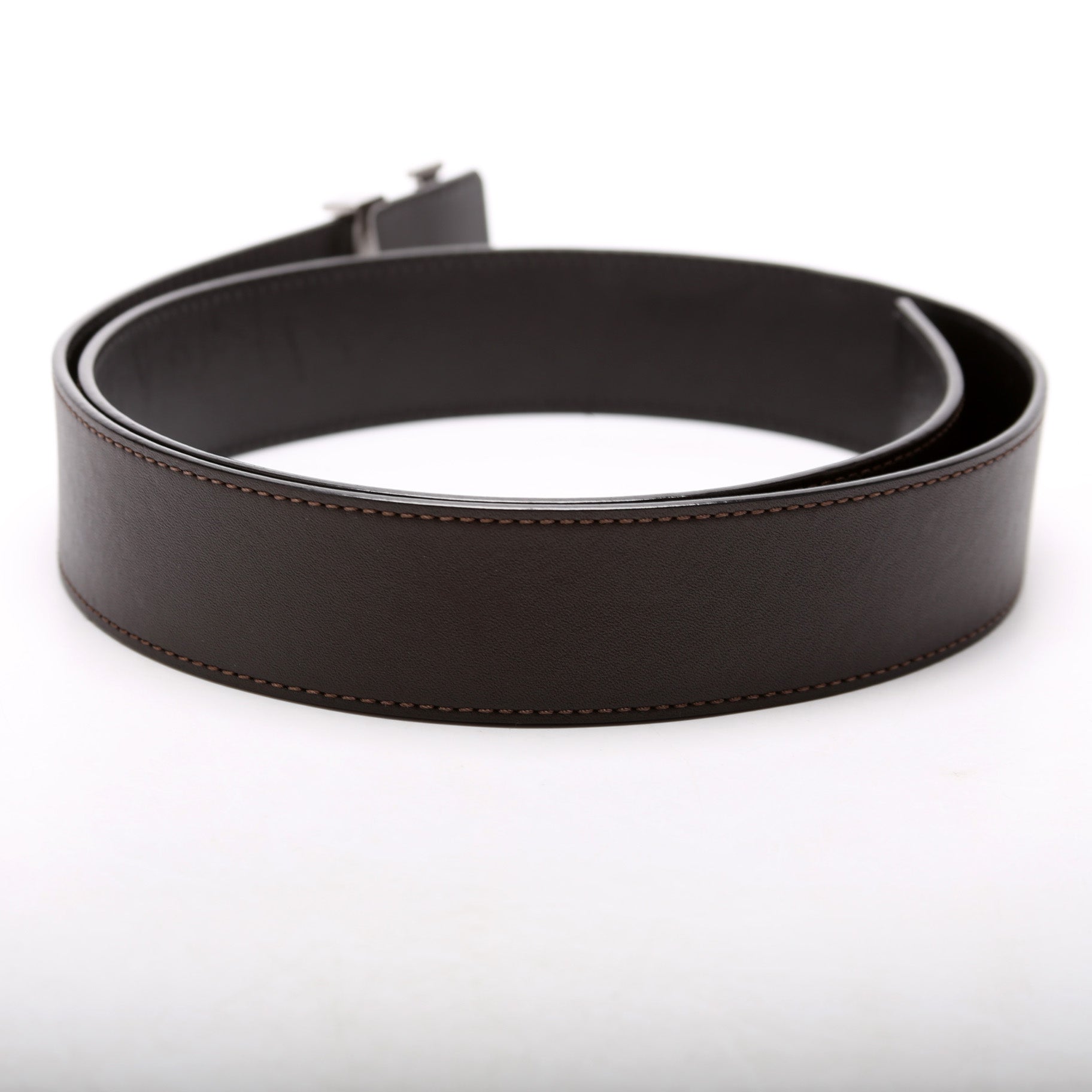 Initiales Reversible Calfskin Leather Belt Size 90/36 Brown/Black
