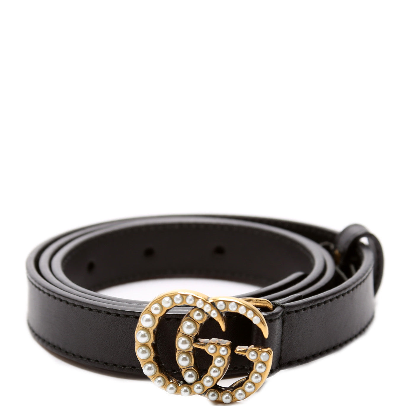 476342 GG Marmont Pearly Belt Size 80/32 Black