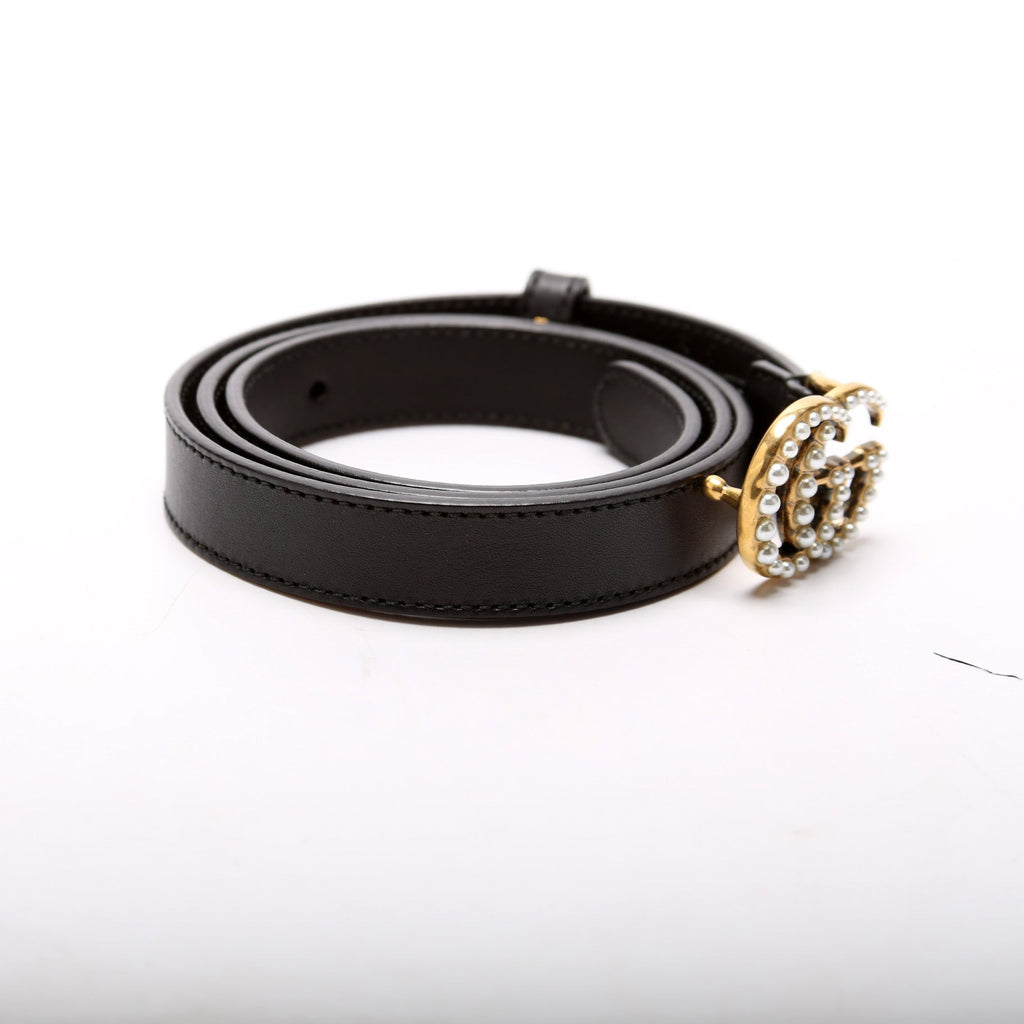 476342 GG Marmont Pearly Belt Size 80/32 Black