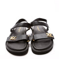 LV Sunset Flat Comfort Sandals Size 41 Black