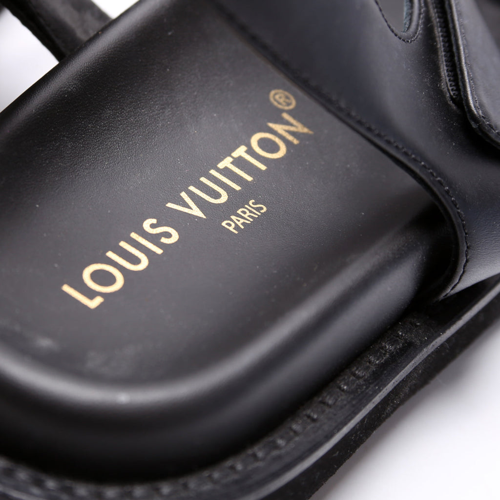 LV Sunset Flat Comfort Sandals Size 41 Black