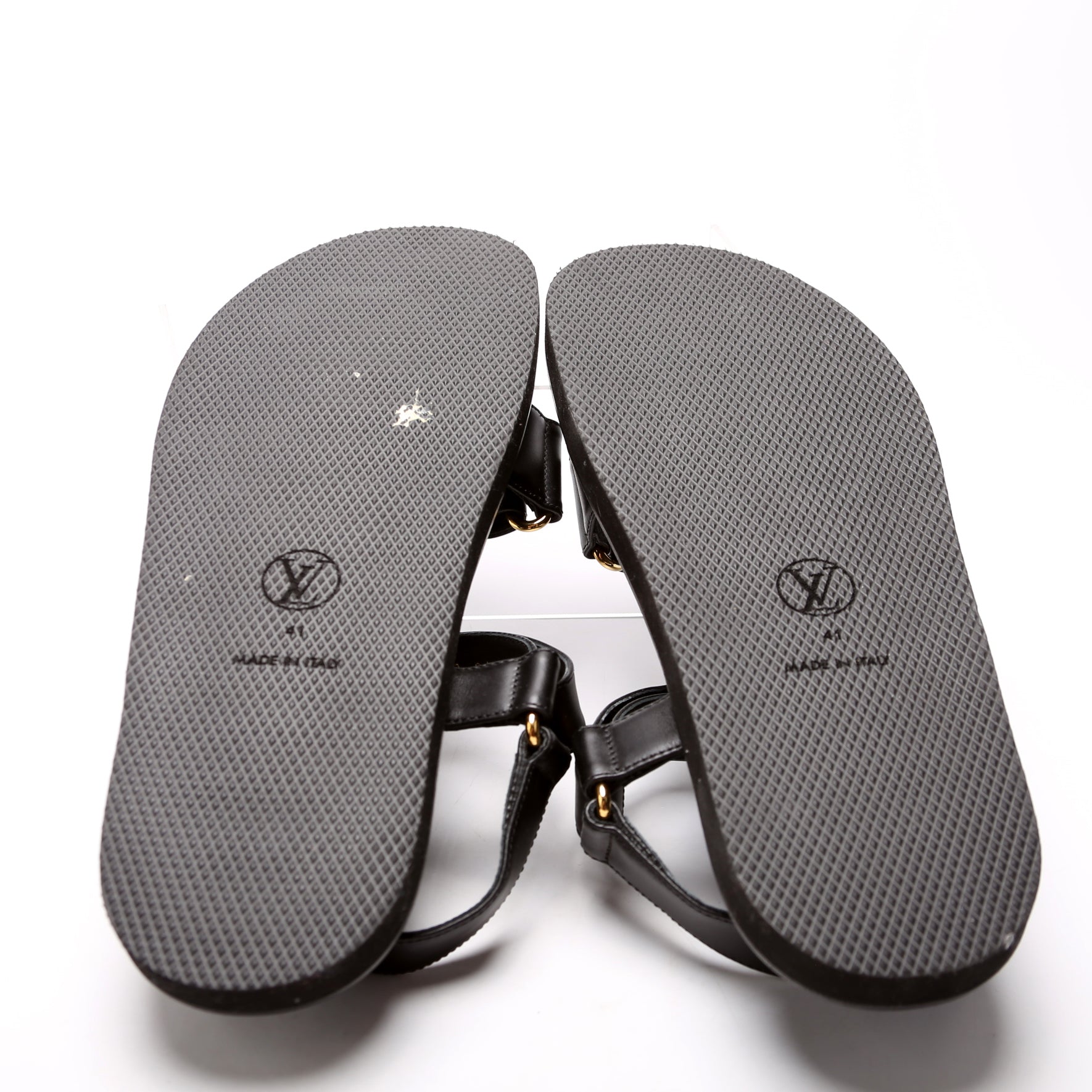 LV Sunset Flat Comfort Sandals Size 41 Black