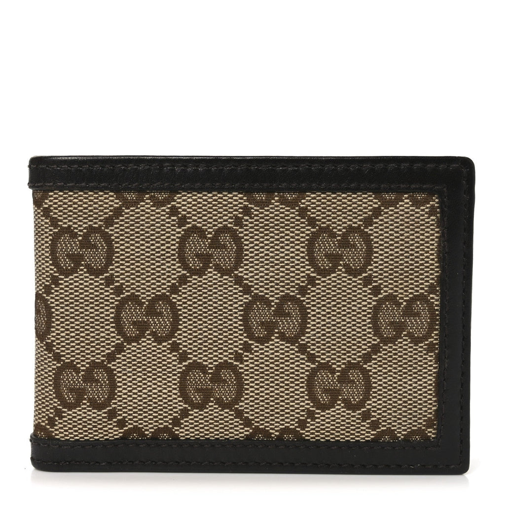 Gucci Monogram Mini Bi-Fold Wallet Brown Dark Brown