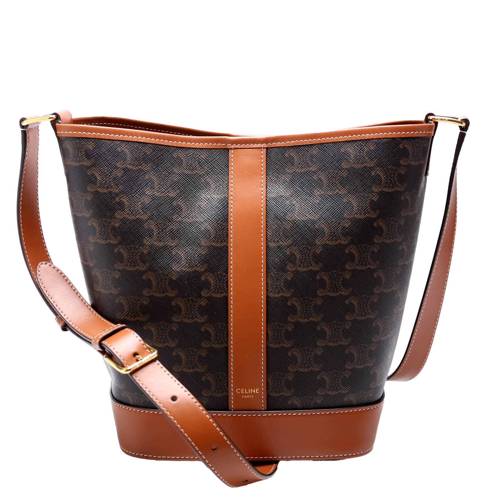 Triomphe Small Bucket Bag Brown