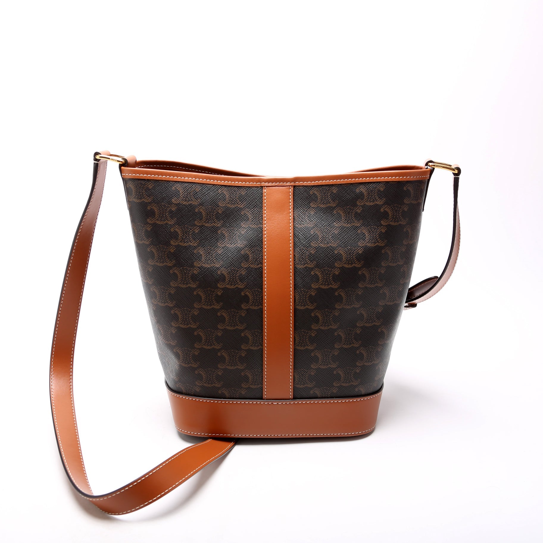 Triomphe Small Bucket Bag Brown