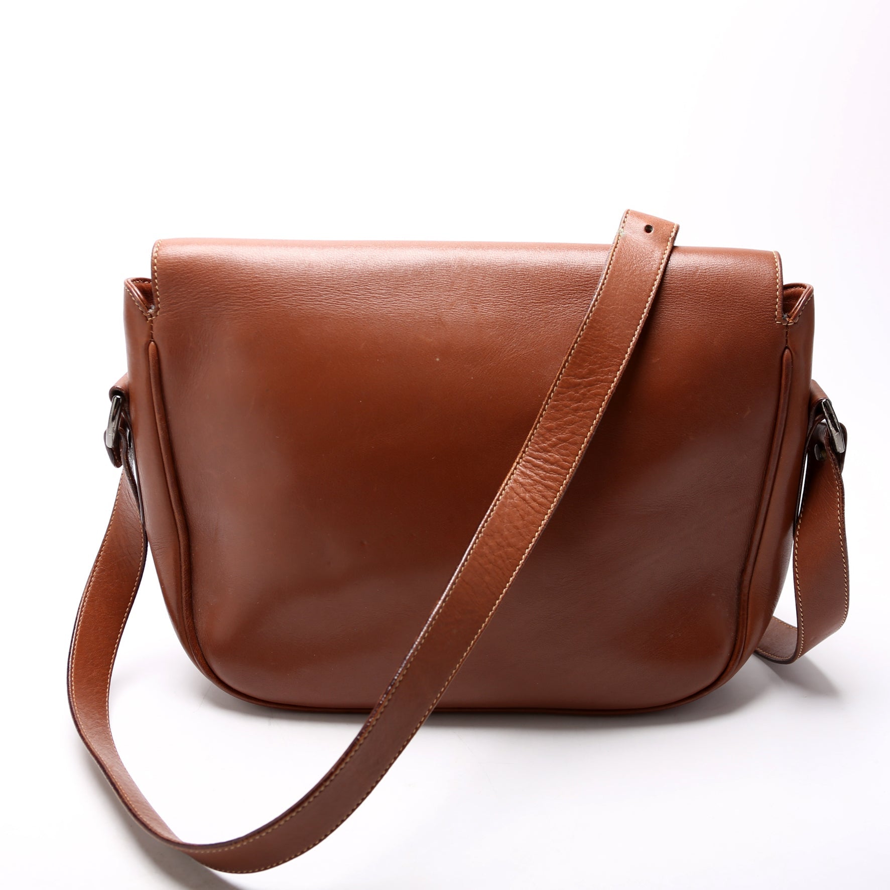 001-46 Vintage Leather Shoulder Bag Brown