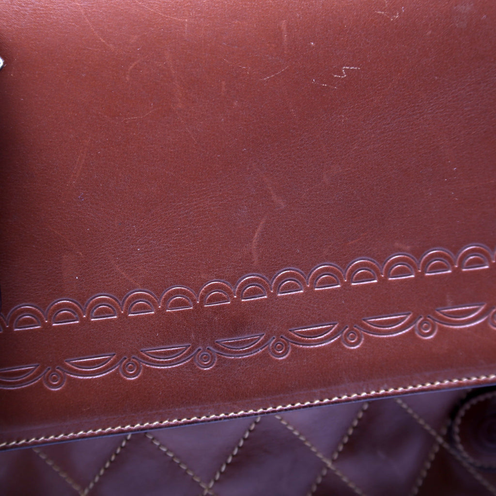001-46 Vintage Leather Shoulder Bag Brown