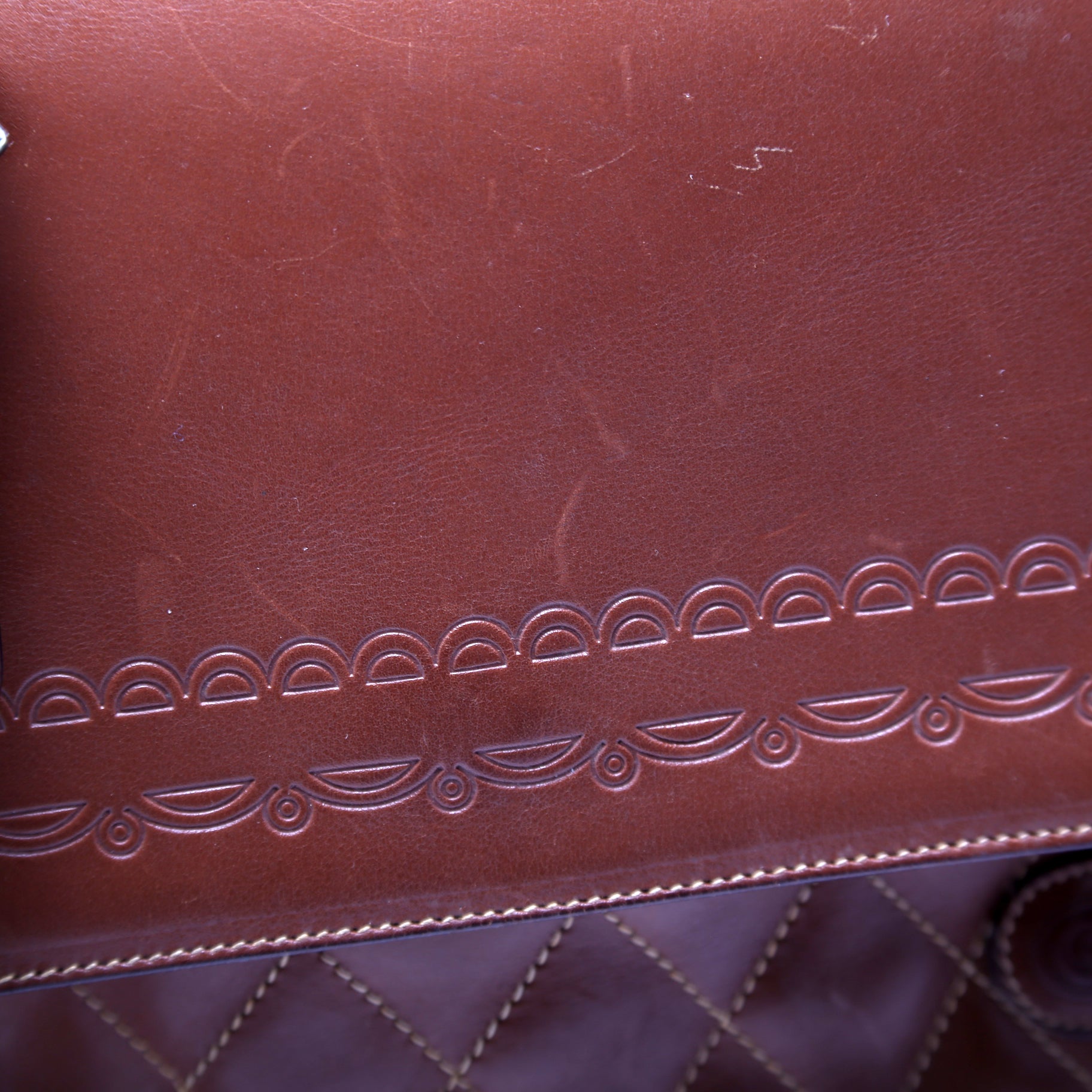 001-46 Vintage Leather Shoulder Bag Brown