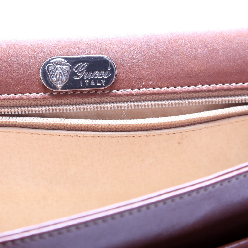 001-46 Vintage Leather Shoulder Bag Brown