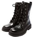 Crocodile Embossed Biker Boots Size 35 Black