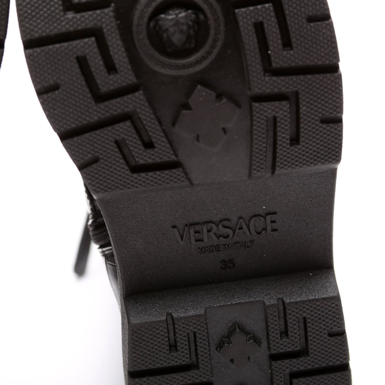 Crocodile Embossed Biker Boots Size 35 Black