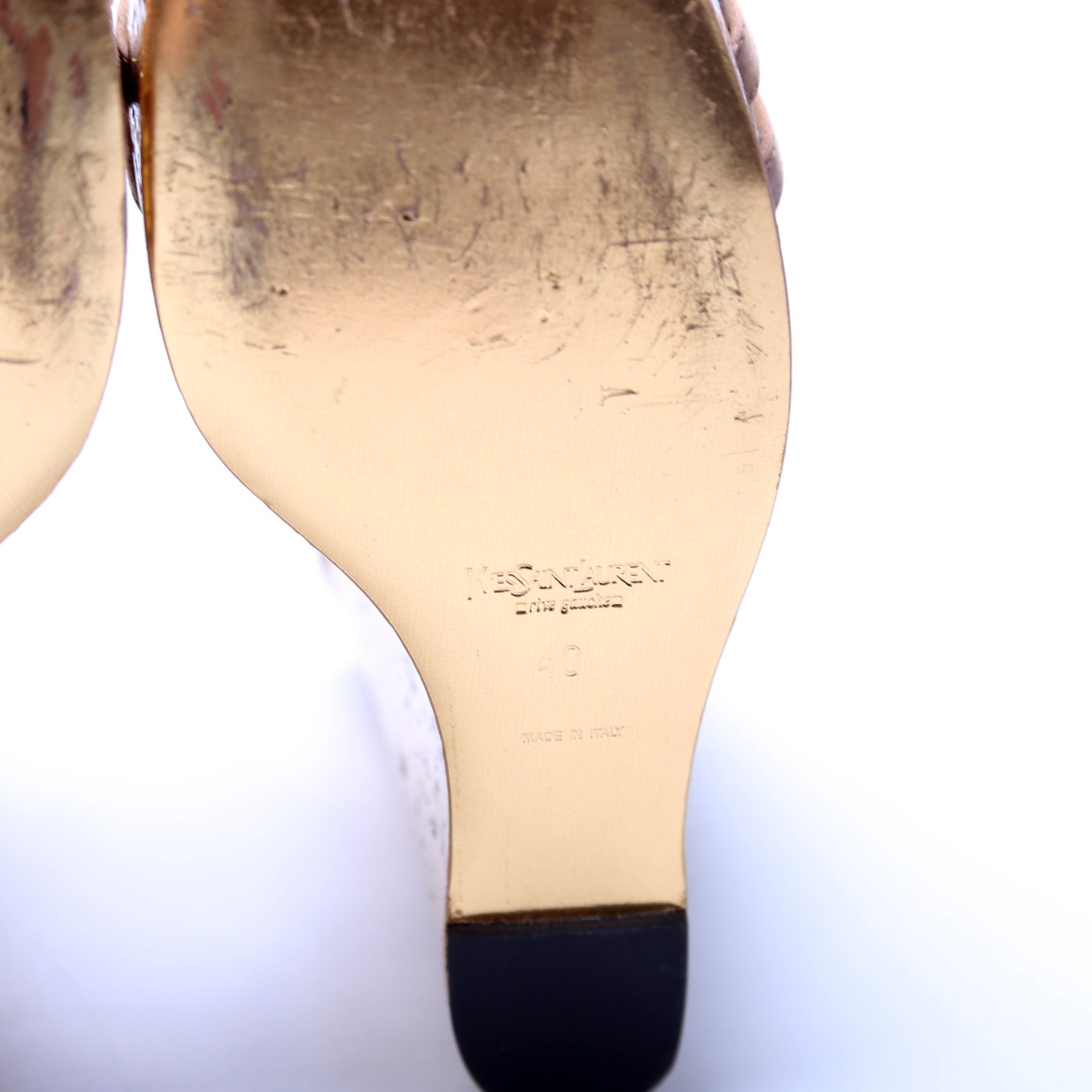 Idole 100MM Satin Slingback Wedges Size 40 Gold