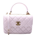 Trendy Top Handle Small Lambskin 30M Purple