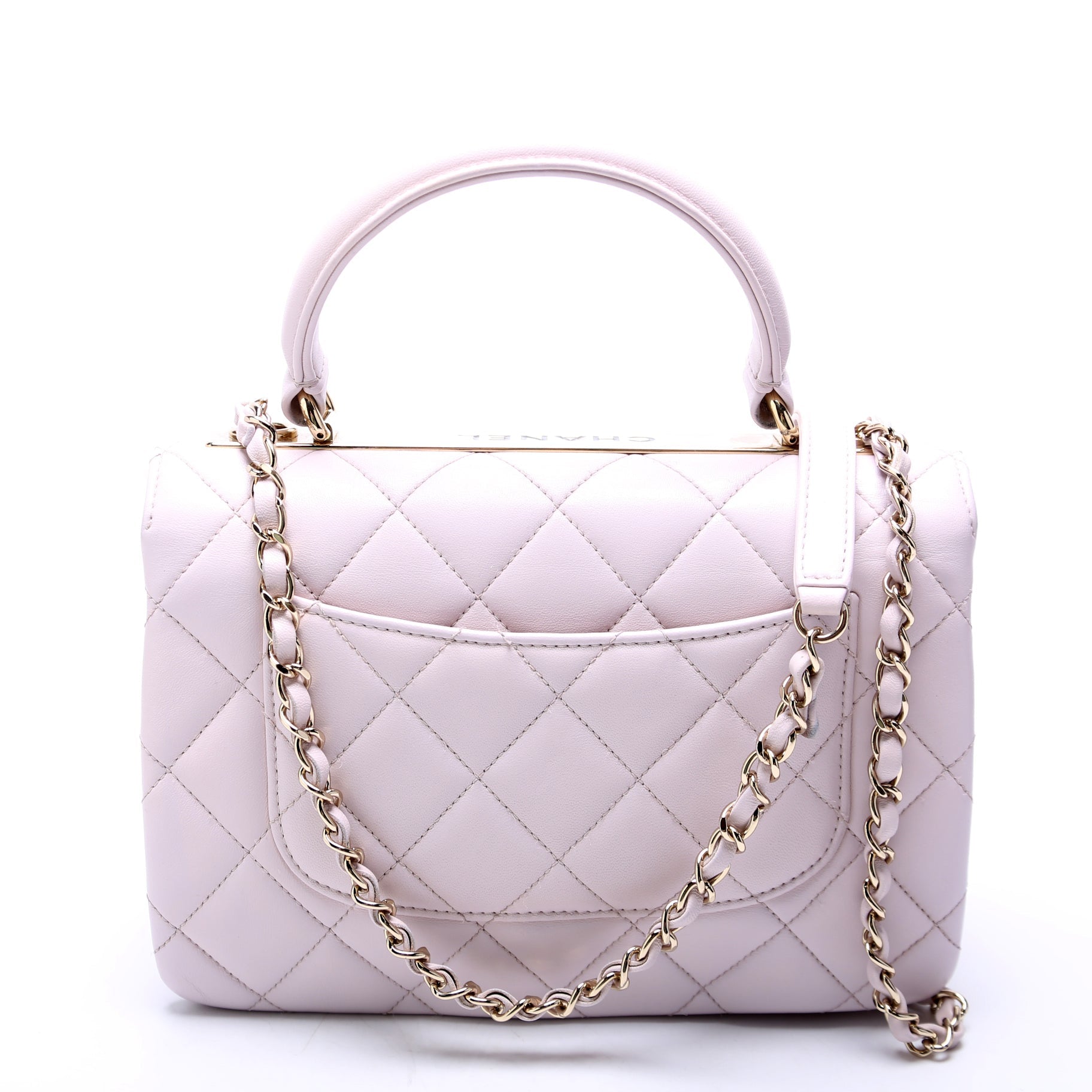 Trendy Top Handle Small Lambskin 30M Purple