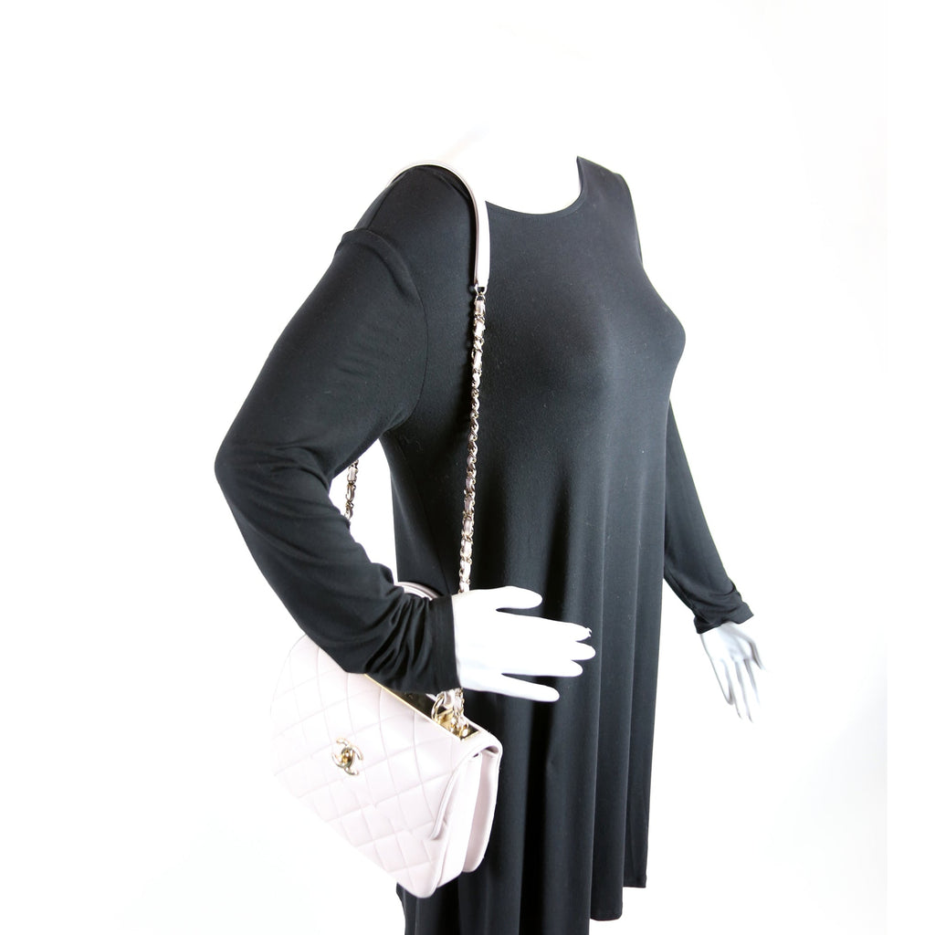 Trendy Top Handle Small Lambskin 30M Purple