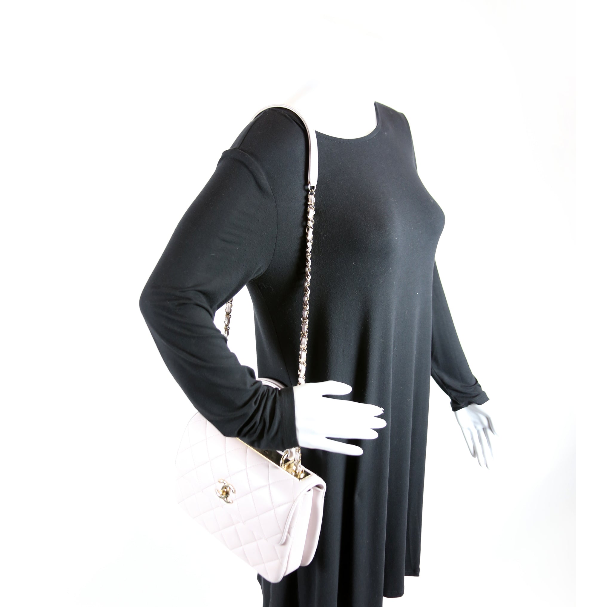Trendy Top Handle Small Lambskin 30M Purple