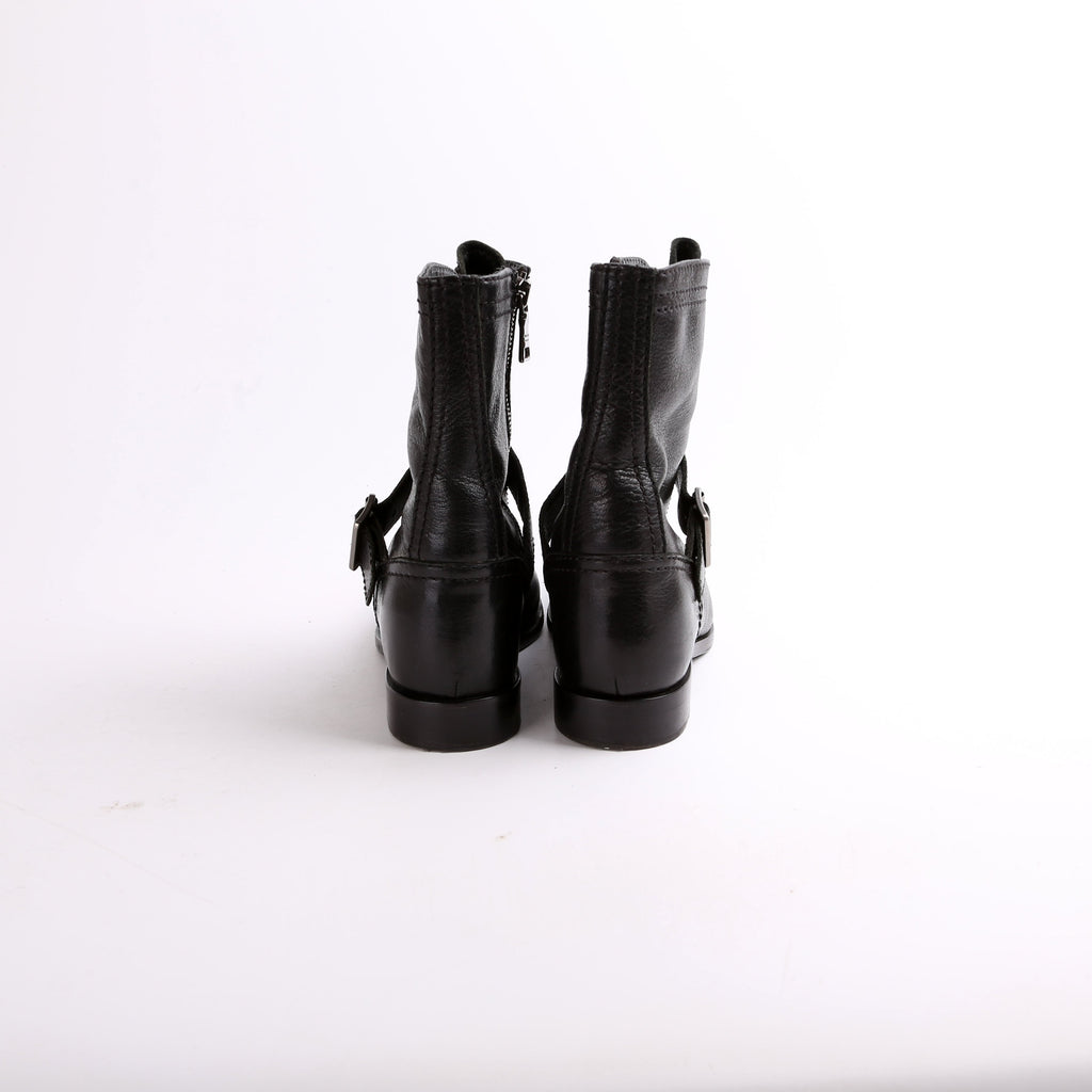 Prada Leather Combat Boots Size 39