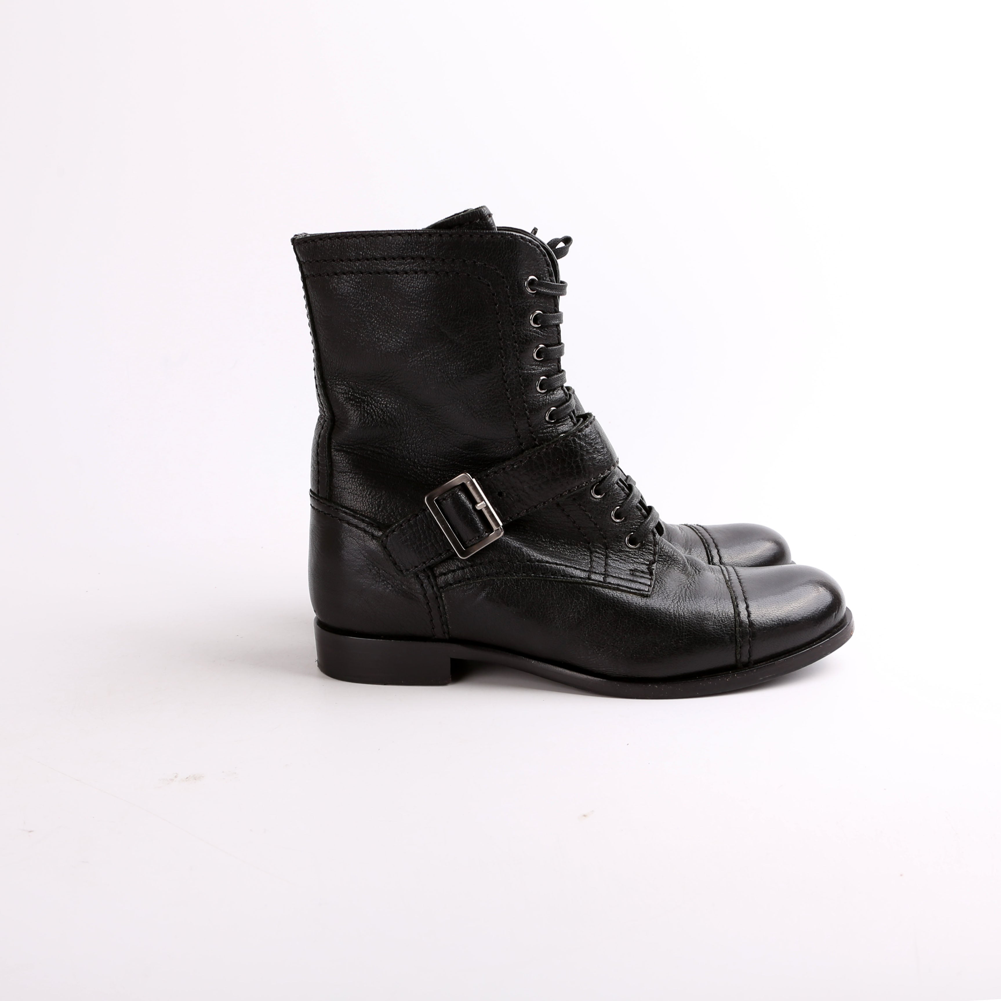 Prada Leather Combat Boots Size 39