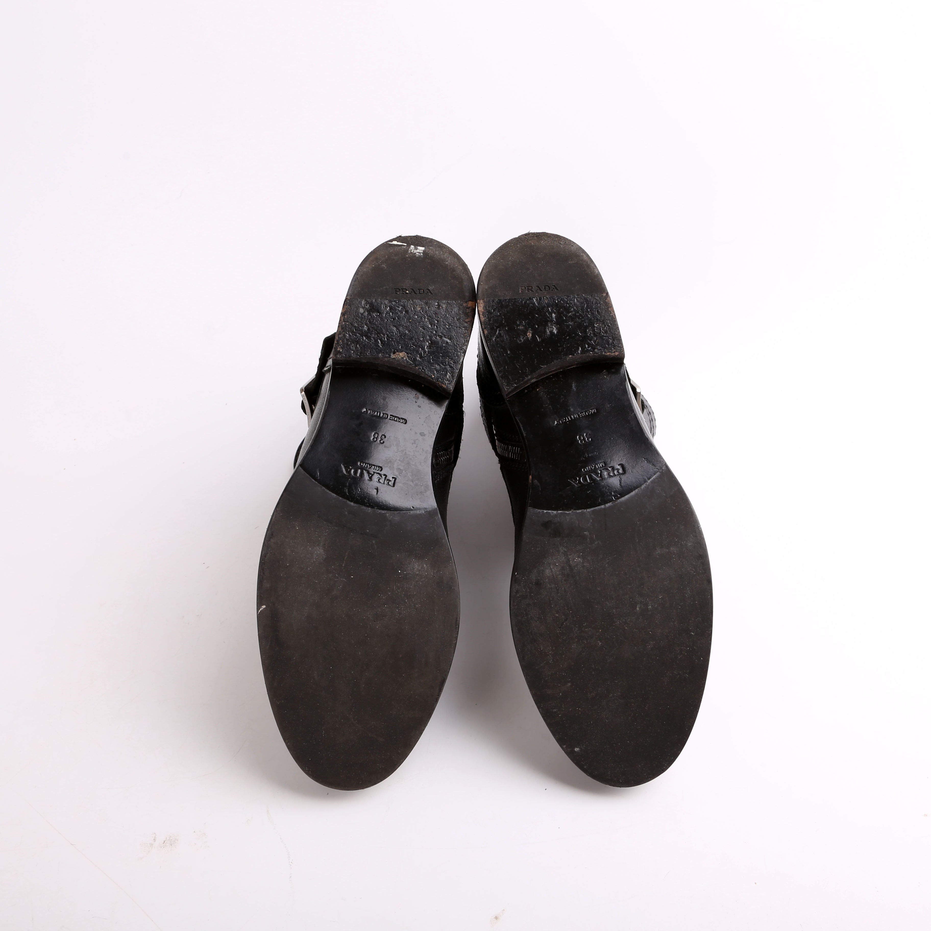 Prada Leather Combat Boots Size 39