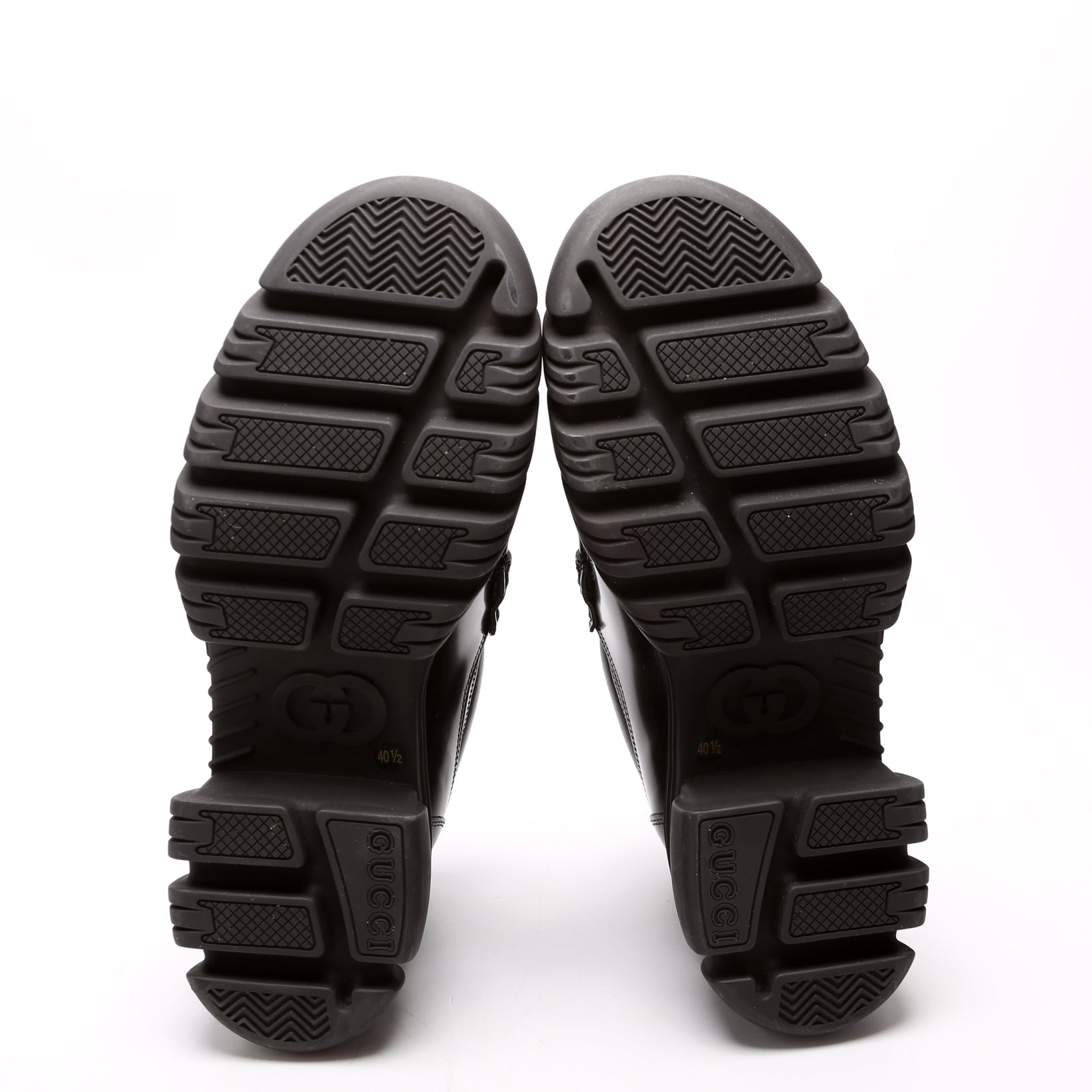 Horsebit Lug Sole Loafers Size 40.5 Black