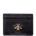 523685 Animalier Leather Card Holder Black