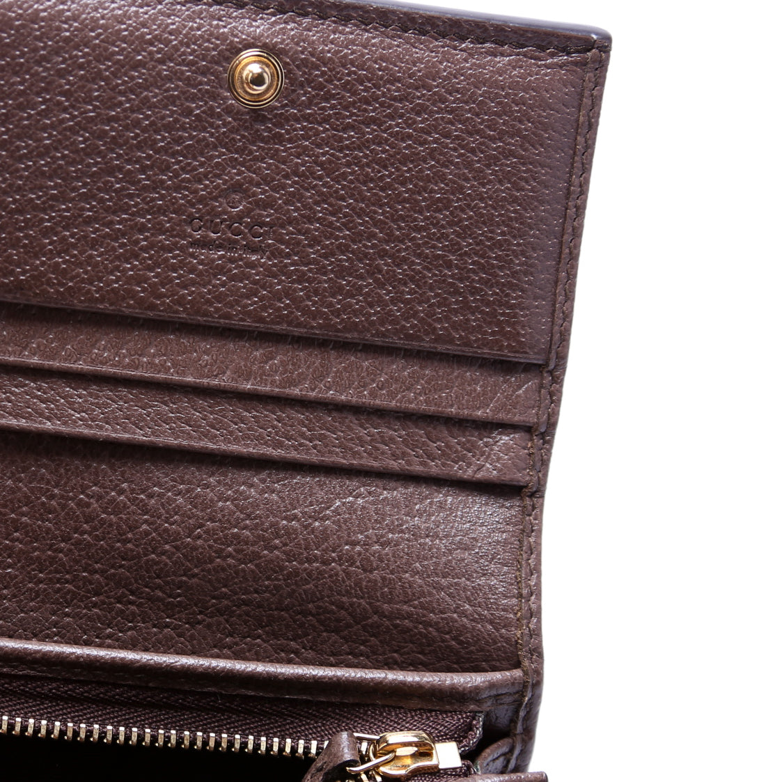 523155 Ophidia GG Card Case Wallet Brown